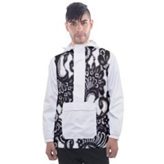 Im Fourth Dimension Black White 66 Men s Front Pocket Pullover Windbreaker by imanmulyana