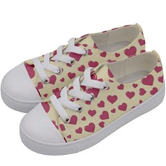 Valentine Flat Love Hearts Design Romantic Kids  Low Top Canvas Sneakers by Amaryn4rt