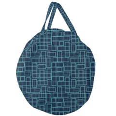 Abstract Illustration Background Rectangles Pattern Giant Round Zipper Tote by Amaryn4rt