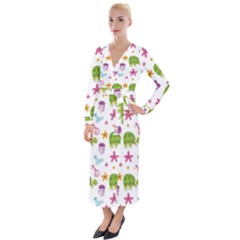 Turtles Animals Sea Life Velvet Maxi Wrap Dress by Amaryn4rt