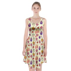 Food Illustration Cupcake Pattern Lollipop Racerback Midi Dress by Amaryn4rt