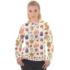 Food Illustration Cupcake Pattern Lollipop Women s Overhead Hoodie by Amaryn4rt