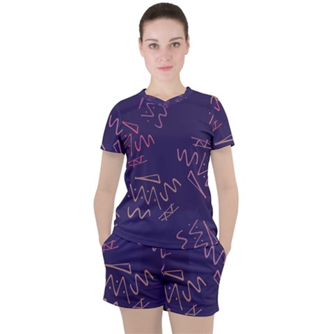 Background Abstract Pattern Design Women s Tee And Shorts Set by Wegoenart