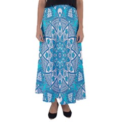 Mandala Blue Flared Maxi Skirt by zappwaits