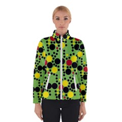 Pattern-polka Green Yelow Black Women s Bomber Jacket by nateshop