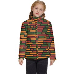 African Wall Of Bricks Kids  Puffer Bubble Jacket Coat by ConteMonfrey