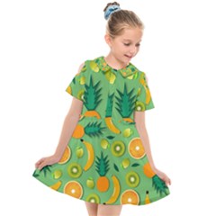 Fruit Tropical Pattern Design Art Kids  Short Sleeve Shirt Dress by danenraven