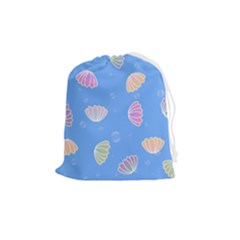Illustration Seashell Clam Pattern Art Design Drawstring Pouch (medium) by danenraven