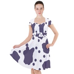 Illustration Cow Pattern Texture Cloth Dot Animal Cap Sleeve Midi Dress by danenraven