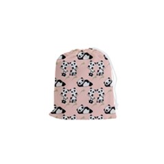 Pattern Panda Bear Drawstring Pouch (xs) by danenraven