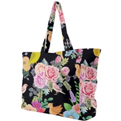 Illustration Bird Flower Floral Background Simple Shoulder Bag by danenraven