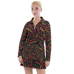 African Abstract  Women s Long Sleeve Casual Dress by ConteMonfrey