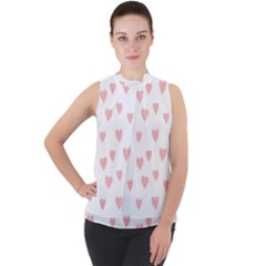 Small Cute Hearts Mock Neck Chiffon Sleeveless Top by ConteMonfrey