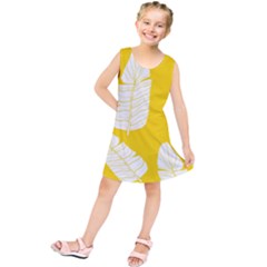 Yellow Banana Leaves Kids  Tunic Dress by ConteMonfrey