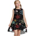 Illustration Xmas Christmas Thanks Giving Pattern Kids  Frill Swing Dress View1