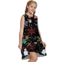 Illustration Xmas Christmas Thanks Giving Pattern Kids  Frill Swing Dress View3