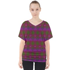 Illustration Argyle Pattern Argyle Background V-neck Dolman Drape Top by danenraven