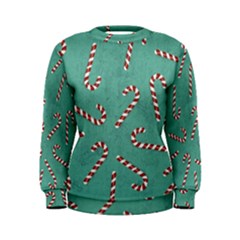 Christmas Candy Cane Background Women s Sweatshirt by danenraven