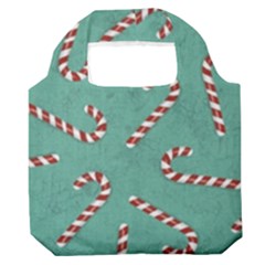 Christmas Candy Cane Background Premium Foldable Grocery Recycle Bag by danenraven