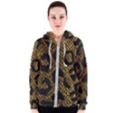 Metallic Snake Skin Pattern Women s Zipper Hoodie View1