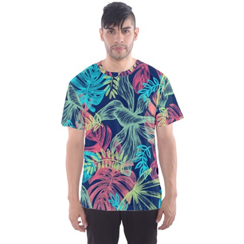 Sheets Tropical Picture Plant Pattern Men s Sport Mesh Tee by Ravend