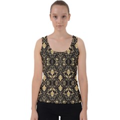 Vintage Batik Art Architecture Pattern Velvet Tank Top by Ravend