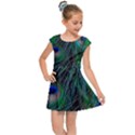 Beautiful Peacock Feathers Kids  Cap Sleeve Dress View1