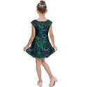 Beautiful Peacock Feathers Kids  Cap Sleeve Dress View2