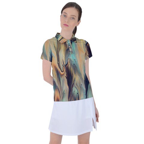 Abstract Painting In Colored Paints Women s Polo Tee by Ravend