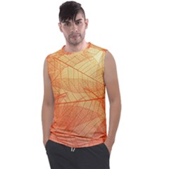 Orange Leaf Texture Pattern Men s Regular Tank Top by Ravend