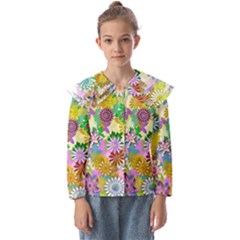 Illustration-pattern-abstract Kids  Peter Pan Collar Blouse by Pakrebo