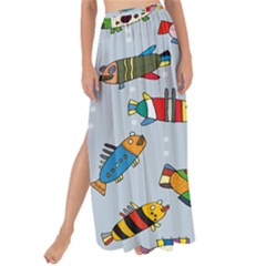 Fish Ocean Sea Water Diving Blue Nature Maxi Chiffon Tie-up Sarong by Ravend