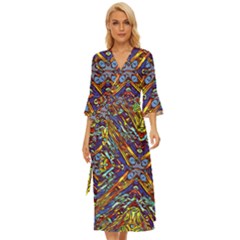 Mosaic Pattern Background Midsummer Wrap Dress by Ravend