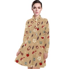 Cute Forest Friends Long Sleeve Chiffon Shirt Dress by ConteMonfrey