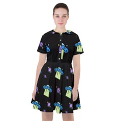 Illustration Cosmos Cosmo Rocket Spaceship -ufo Sailor Dress by danenraven