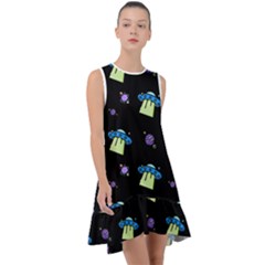 Illustration Cosmos Cosmo Rocket Spaceship -ufo Frill Swing Dress by danenraven