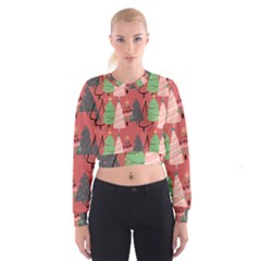 Christmas Tree Icon Cropped Sweatshirt by danenraven