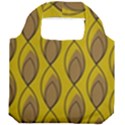 Yellow Brown Minimalist Leaves  Foldable Grocery Recycle Bag View2