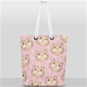 Cat Pattern Pink Background Full Print Rope Handle Tote (Small) View2