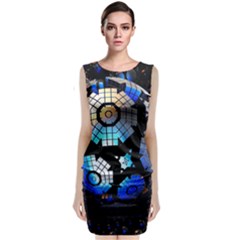 Illustration Tech Galaxy Robot Bot Science Sleeveless Velvet Midi Dress by danenraven