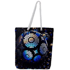 Illustration Tech Galaxy Robot Bot Science Full Print Rope Handle Tote (large) by danenraven