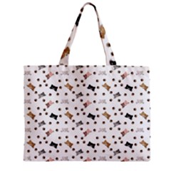 Illustration Cat Paw Background Pattern Cute Zipper Mini Tote Bag by danenraven