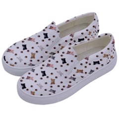 Illustration Cat Paw Background Pattern Cute Kids  Canvas Slip Ons by danenraven