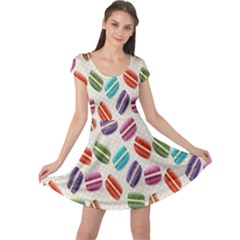 Macaron Macaroon Stylized Macaron Design Repetition Cap Sleeve Dress by artworkshop