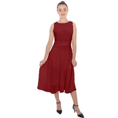 Christmas Red Graphic Midi Tie-back Chiffon Dress by artworkshop