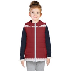 Christmas Red Graphic Kids  Hooded Puffer Vest by artworkshop