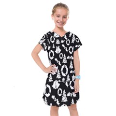 Black Card Christmas December Kids  Drop Waist Dress by artworkshop