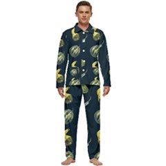 Vintage Vegetables Zucchini  Men s Long Sleeve Velvet Pocket Pajamas Set by ConteMonfrey