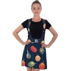 Vintage Vegetables  Velvet Suspender Skater Skirt by ConteMonfrey