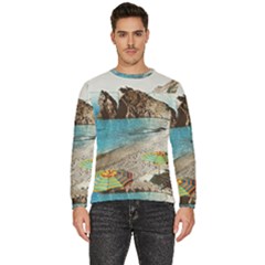 Beach Day At Cinque Terre, Colorful Italy Vintage Men s Fleece Sweatshirt by ConteMonfrey